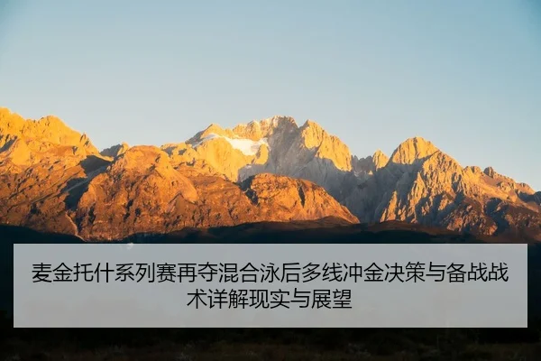 麦金托什系列赛再夺混合泳后多线冲金决策与备战战术详解现实与展望 - kaiyun